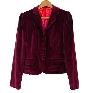 Vintage 70s MJ Concepts in Sportswear Velvet Blazer Jacket Coat Maroon - S